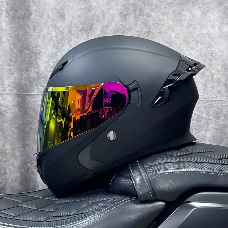 Flip-Up Motorcycle Helmet with Dual Sun Visor - Professional Protective Gear for Men & Women (DOT Approved)