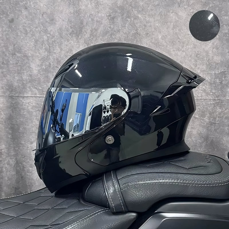 Flip-Up Motorcycle Helmet with Dual Sun Visor - Professional Protective Gear for Men & Women (DOT Approved)