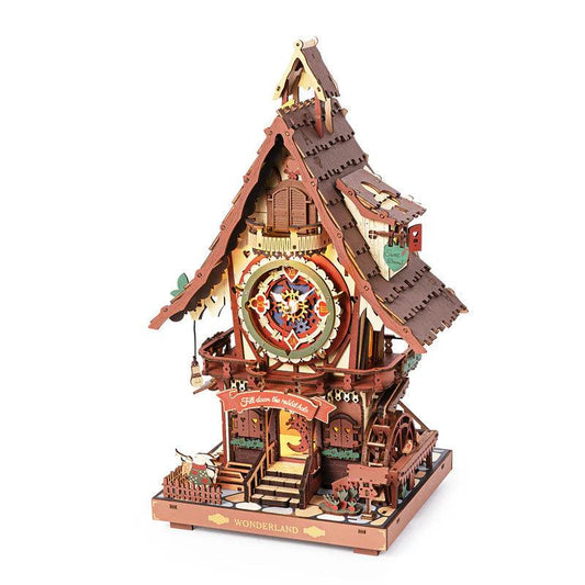 Desktrim™ | Woodland Cuckoo Clock 3D Wooden Puzzle Kit with LED Lights