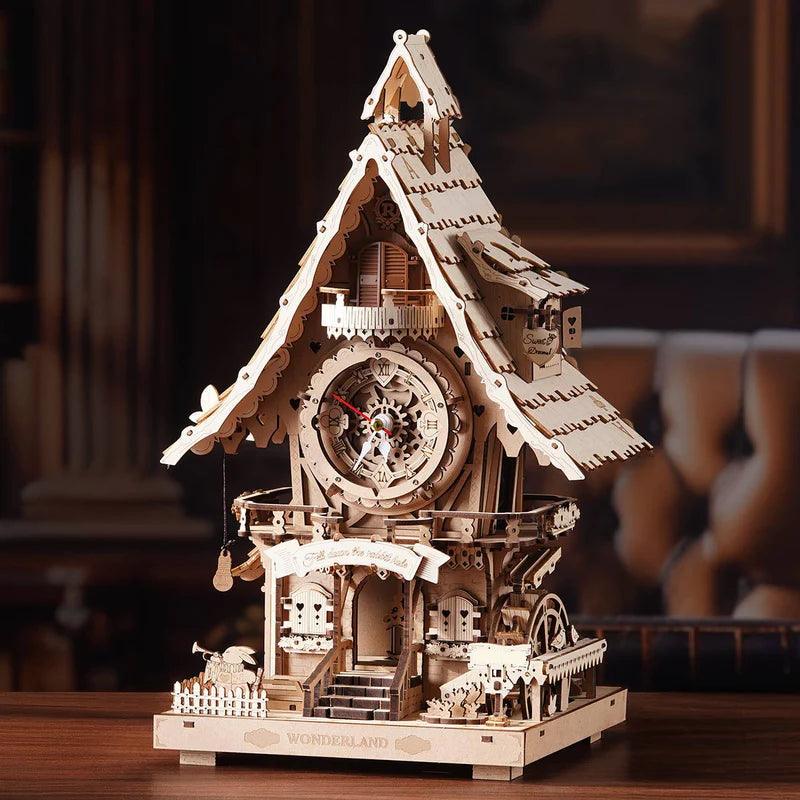 Desktrim™ | Woodland Cuckoo Clock 3D Wooden Puzzle Kit with LED Lights