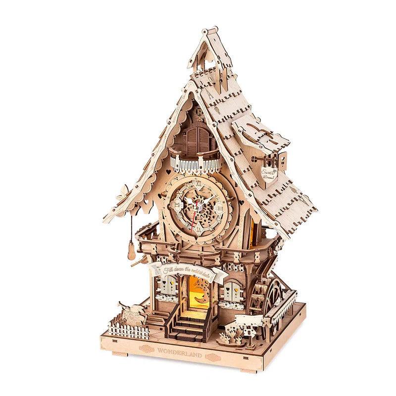 Desktrim™ | Woodland Cuckoo Clock 3D Wooden Puzzle Kit with LED Lights