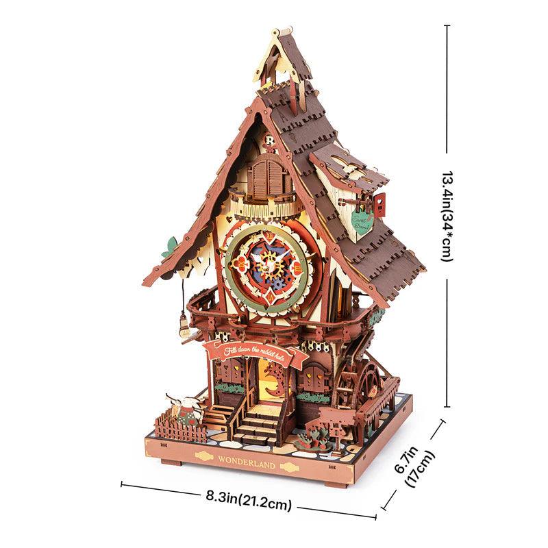 Desktrim™ | Woodland Cuckoo Clock 3D Wooden Puzzle Kit with LED Lights