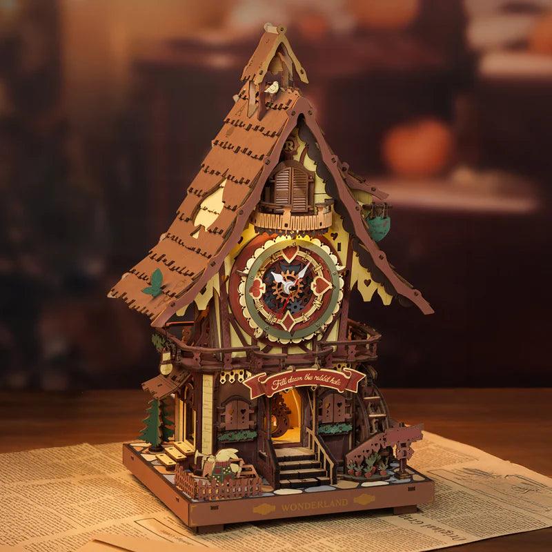 Desktrim™ | Woodland Cuckoo Clock 3D Wooden Puzzle Kit with LED Lights