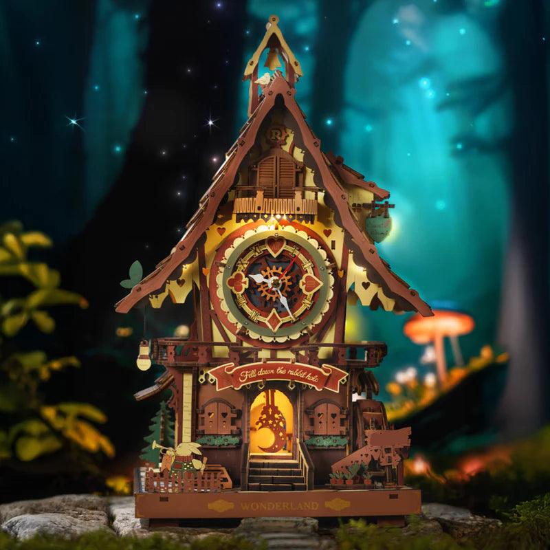Desktrim™ | Woodland Cuckoo Clock 3D Wooden Puzzle Kit with LED Lights