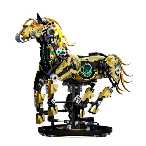 Desktrim™ | Mechanical Stealth Stallion Premium Golden Armored Building Kit