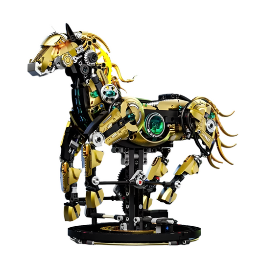 Desktrim™ | Mechanical Stealth Stallion Premium Golden Armored Building Kit