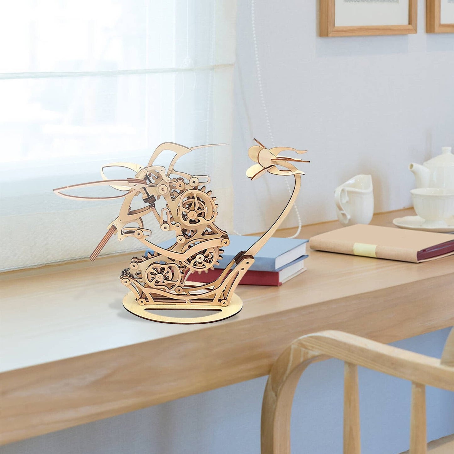 Desktrim™ | Kinetic Hummingbird Sculpture - 3D Wooden Mechanical Puzzle Kit