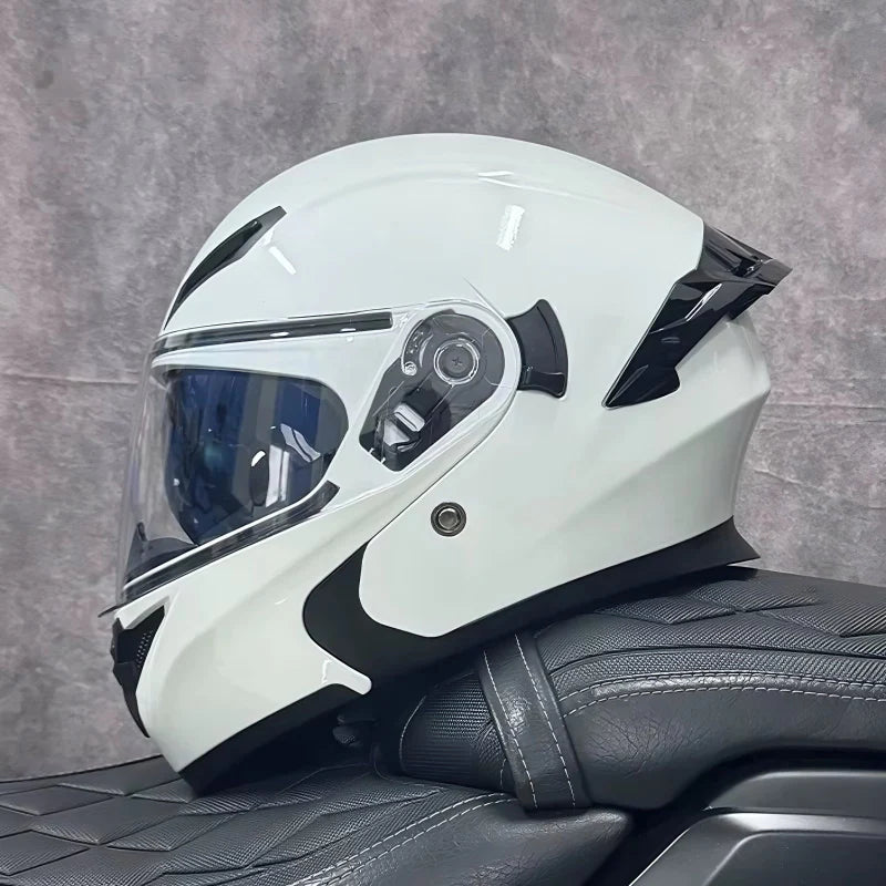 Flip-Up Motorcycle Helmet with Dual Sun Visor - Professional Protective Gear for Men & Women (DOT Approved)