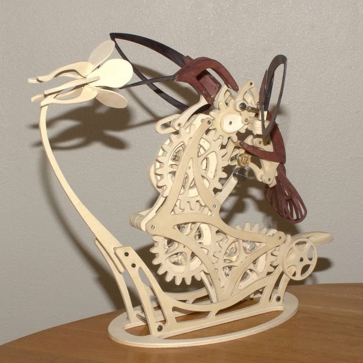 Desktrim™ | Kinetic Hummingbird Sculpture - 3D Wooden Mechanical Puzzle Kit