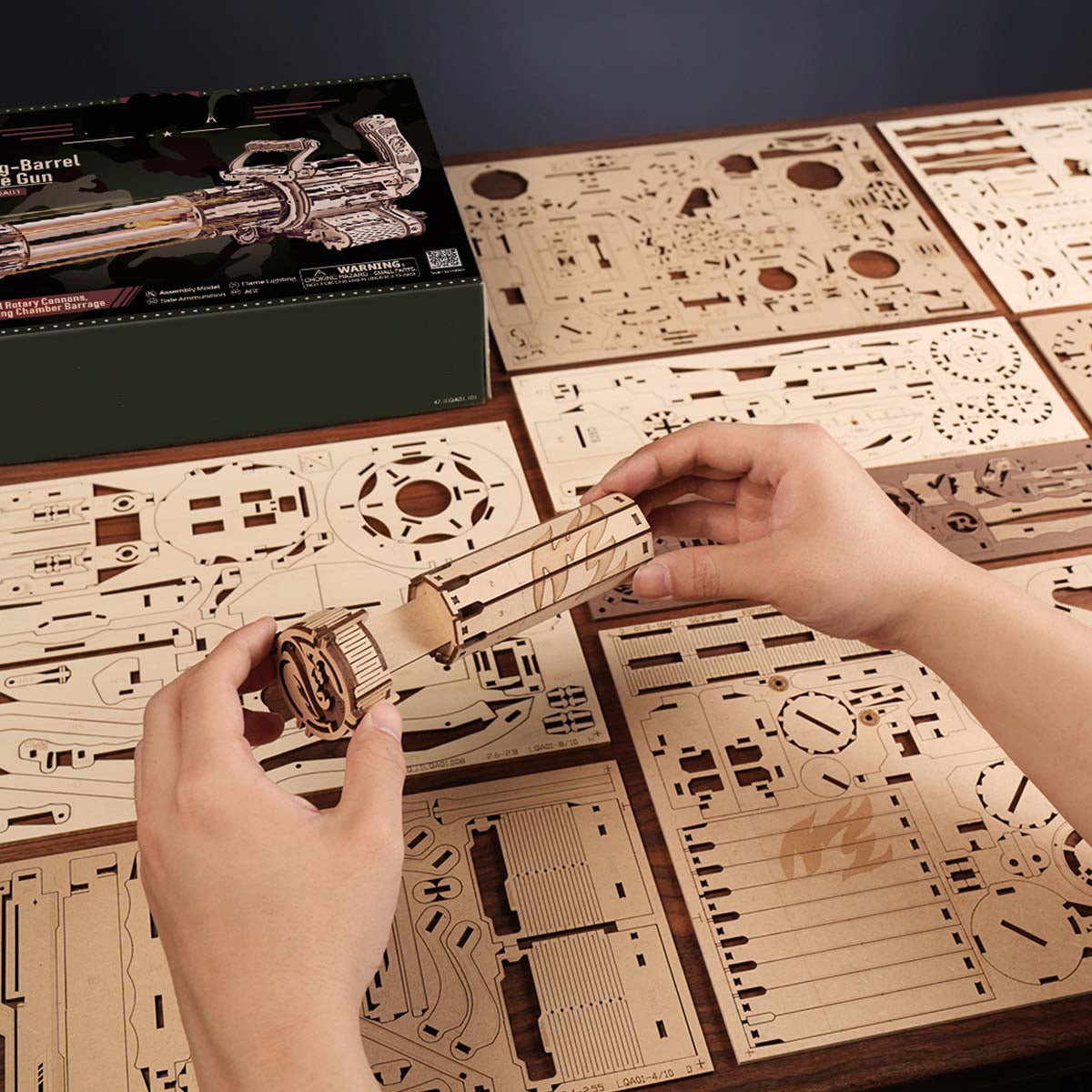 Desktrim™ | Ultimate Rotating Barrel Machine Gun - 3D Wooden Puzzle Kit