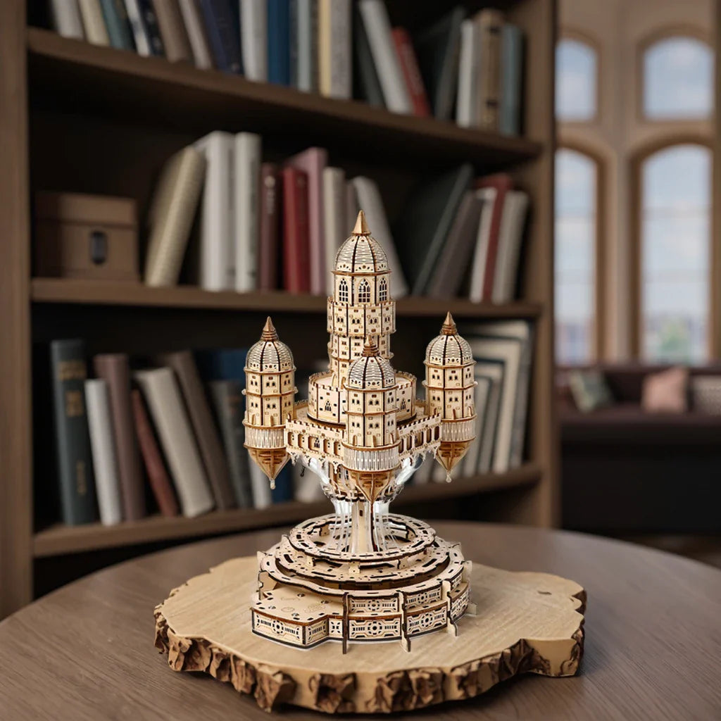 Desktrim™ | Celestia Castle Illuminated Musical 3D Wooden Puzzle