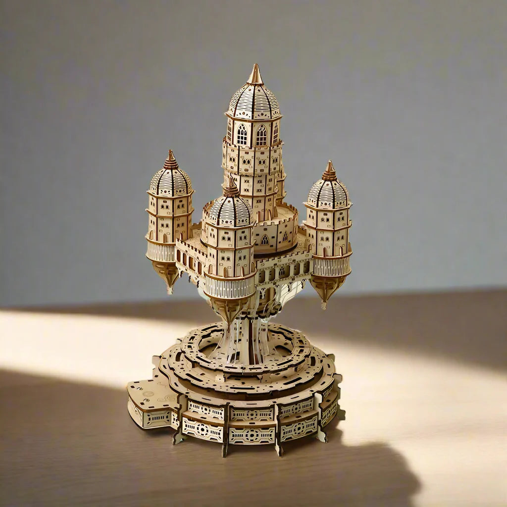 Desktrim™ | Celestia Castle Illuminated Musical 3D Wooden Puzzle