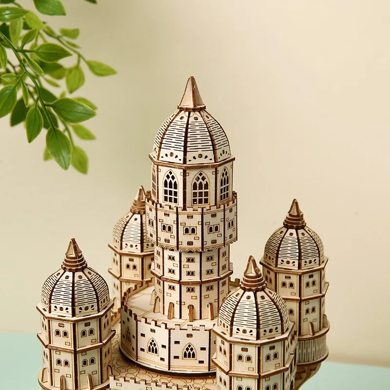 Desktrim™ | Celestia Castle Illuminated Musical 3D Wooden Puzzle