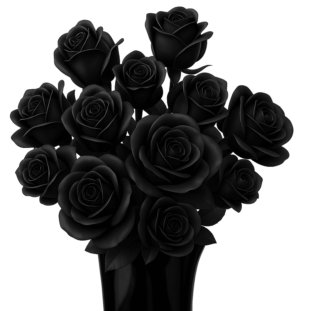 Desktrim™ | Eternal Black Rose Bouquet Building Blocks