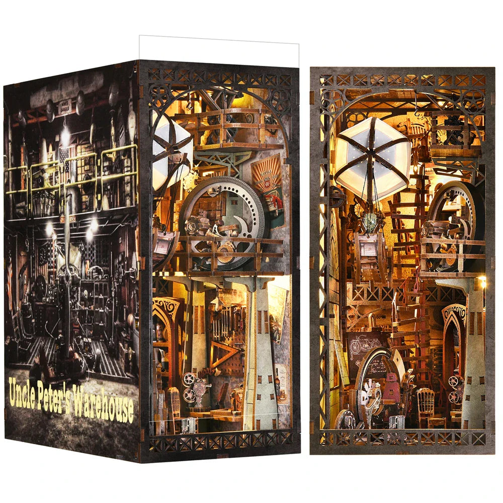 Desktrim™ | Diy Book Nook Shelf - Uncle Peter's Steampunk Warhouse