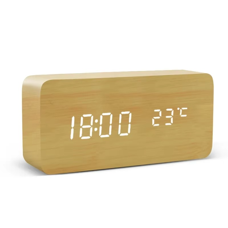 Desktrim™ | NatureSense Wooden LED Alarm Clock