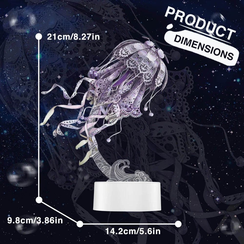 Desktrim™ | 3D Metal Puzzle Jellyfish Kit - 61 Piece Stainless Steel DIY Assembly Model Building Set for Adults