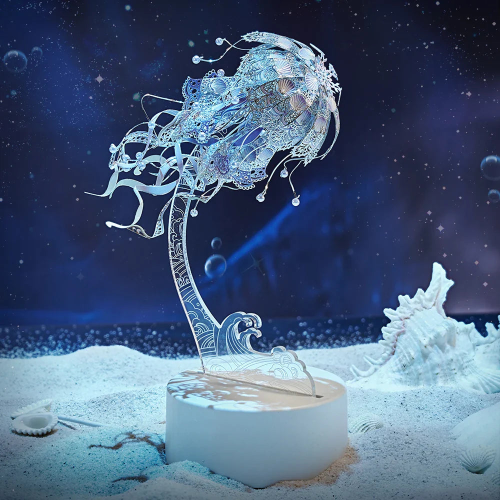 Desktrim™ | 3D Metal Puzzle Jellyfish Kit - 61 Piece Stainless Steel DIY Assembly Model Building Set for Adults