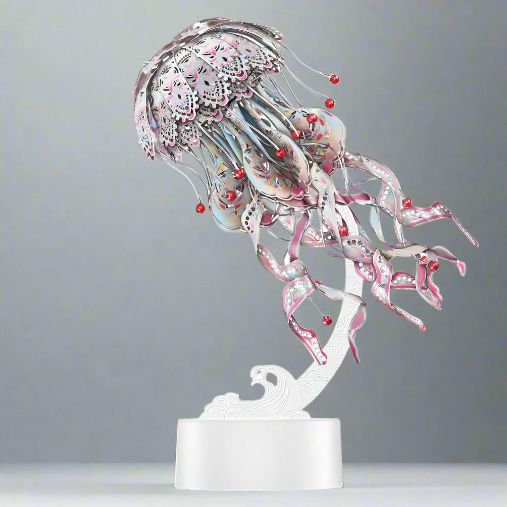 Desktrim™ | 3D Metal Puzzle Jellyfish Kit - 61 Piece Stainless Steel DIY Assembly Model Building Set for Adults