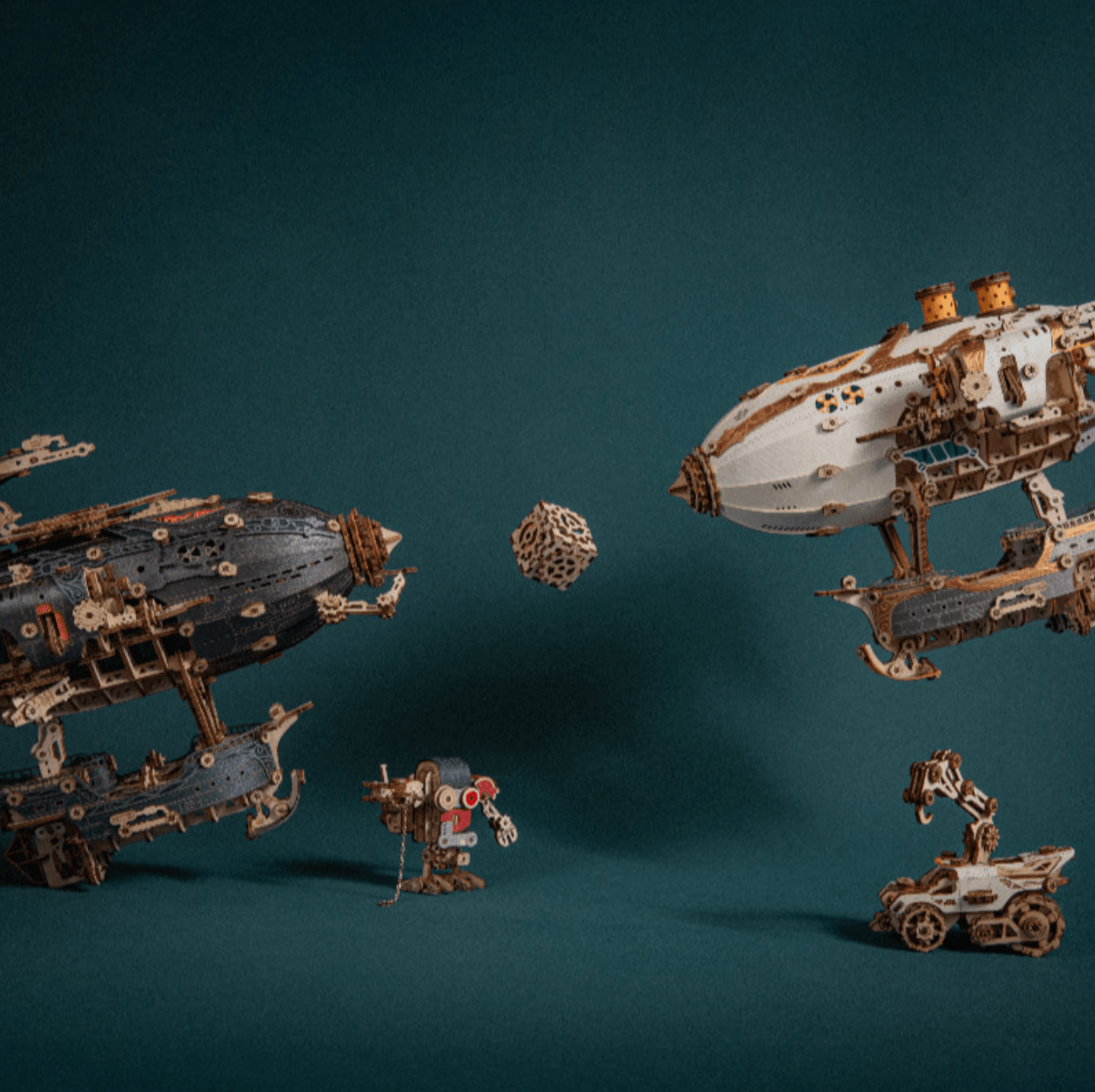 Desktrim™ | Steampunk Navigator Airship 3D Wooden Puzzle Kit