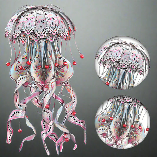 Desktrim™ | 3D Metal Puzzle Jellyfish Kit - 61 Piece Stainless Steel DIY Assembly Model Building Set for Adults
