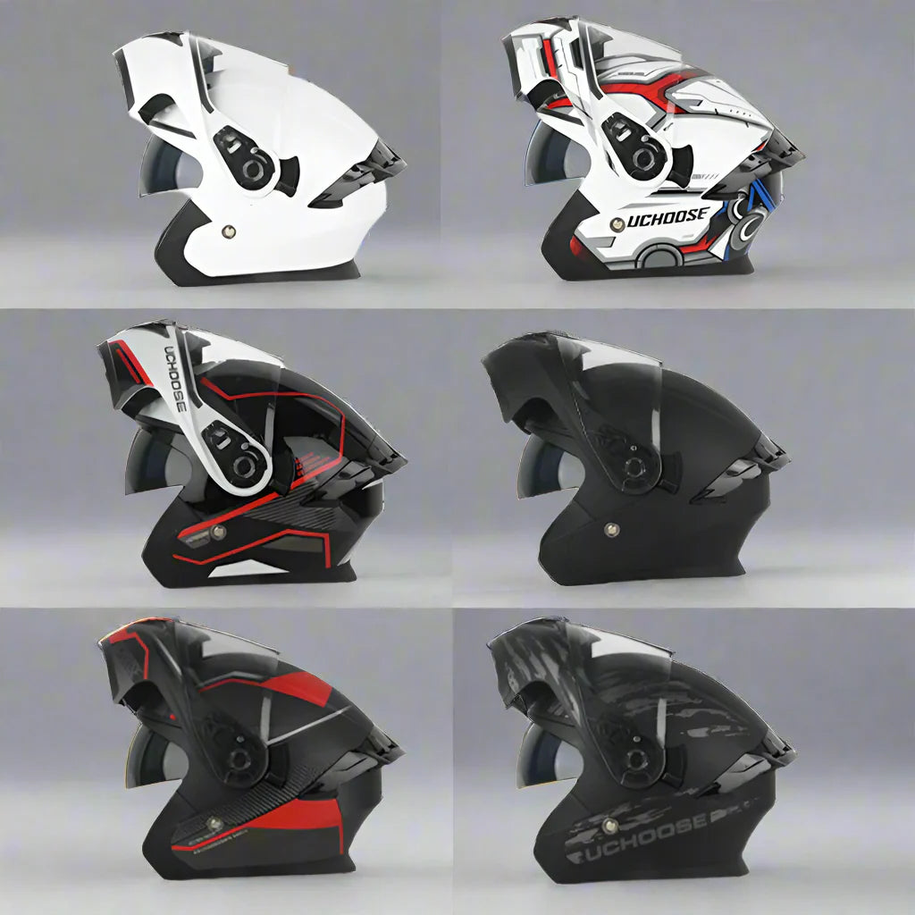 Flip-Up Motorcycle Helmet with Dual Sun Visor - Professional Protective Gear for Men & Women (DOT Approved)