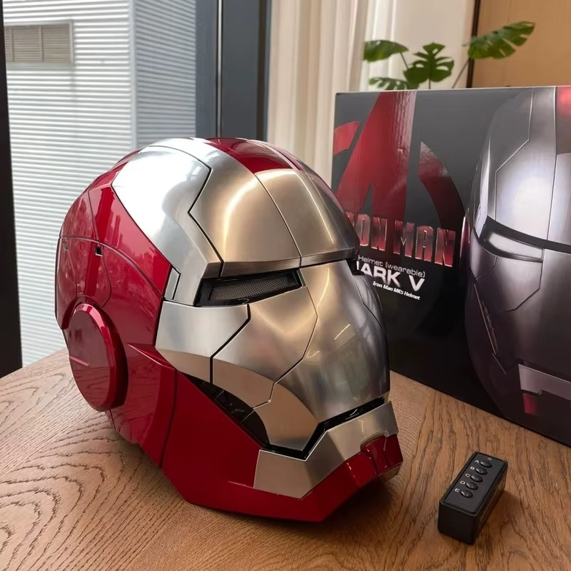 Desktrim™ | Ultimate Iron Man Cosplay Mark V Helmet - Jarvis Voice Control Metal Mask MK5