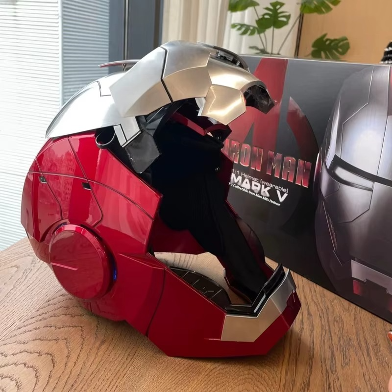 Desktrim™ | Ultimate Iron Man Cosplay Mark V Helmet - Jarvis Voice Control Metal Mask MK5