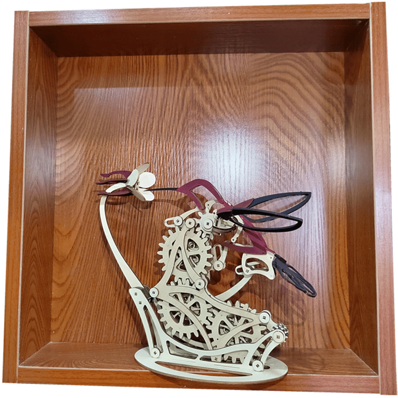 Desktrim™ | Kinetic Hummingbird Sculpture - 3D Wooden Mechanical Puzzle Kit