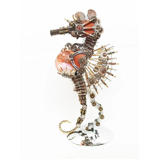 Desktrim™ | DIY 3D Metal Steampunk Mechanical Seahorse Puzzle with Lamp Model-2100PCS