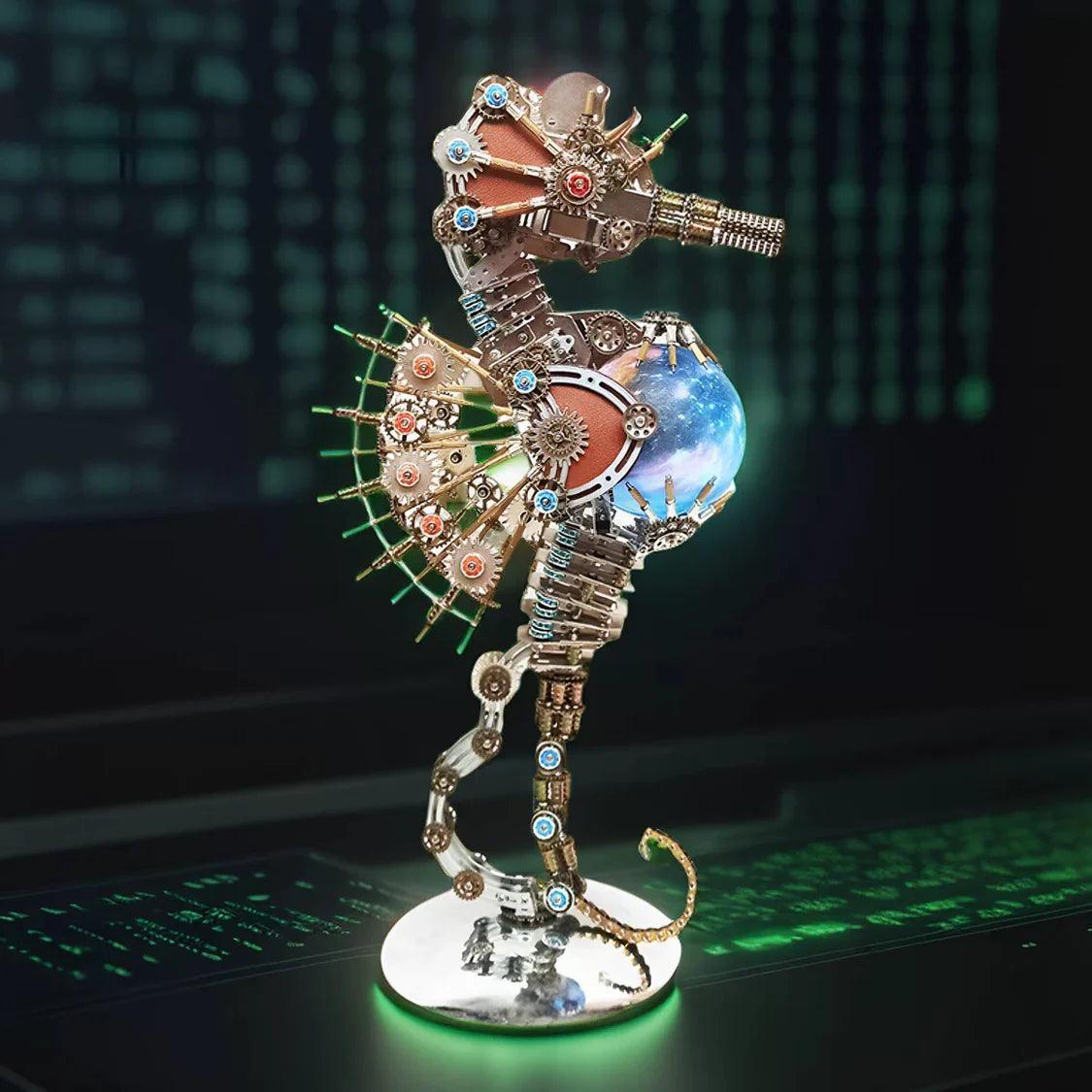 Desktrim™ | DIY 3D Metal Steampunk Mechanical Seahorse Puzzle with Lamp Model-2100PCS