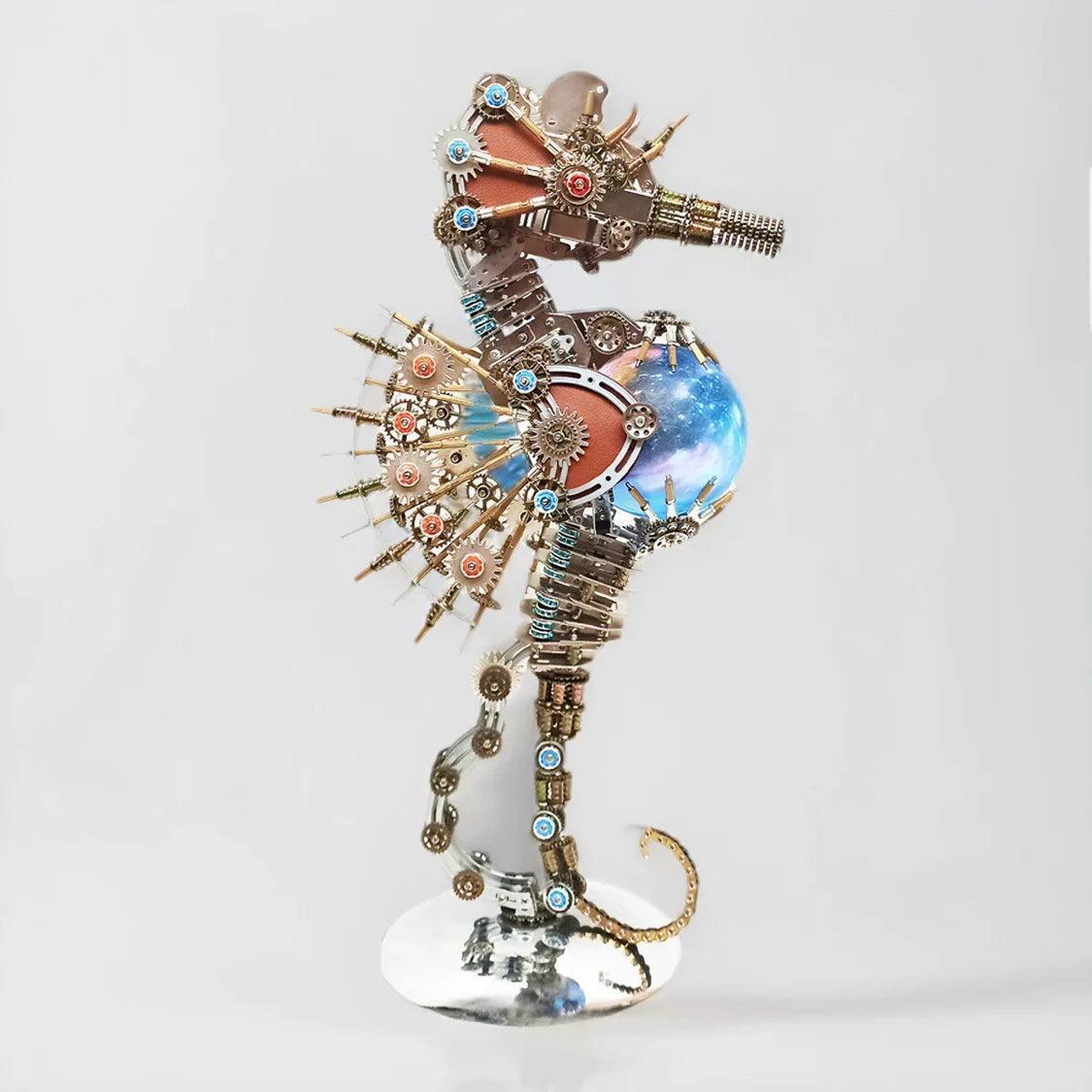 Desktrim™ | DIY 3D Metal Steampunk Mechanical Seahorse Puzzle with Lamp Model-2100PCS