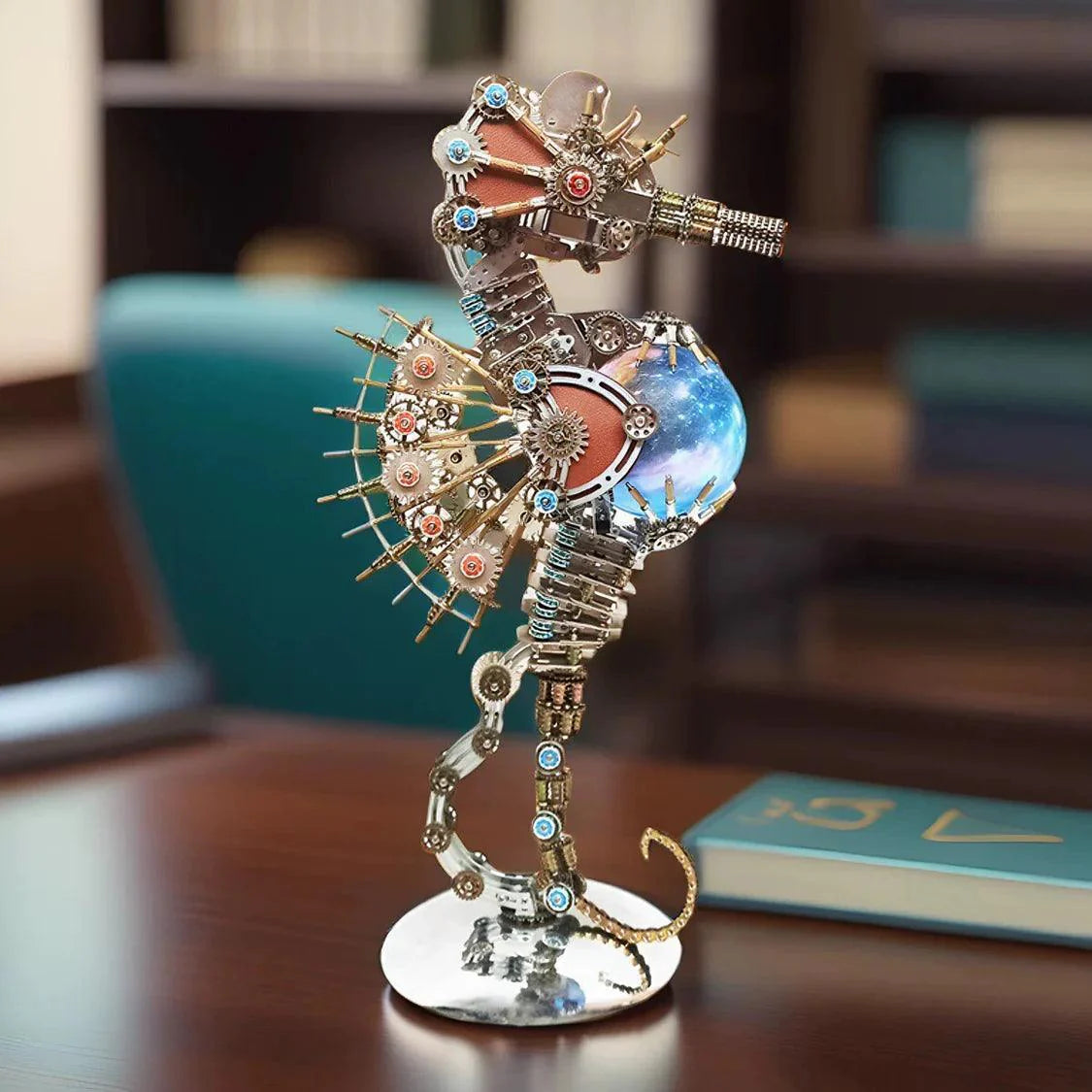 Desktrim™ | DIY 3D Metal Steampunk Mechanical Seahorse Puzzle with Lamp Model-2100PCS