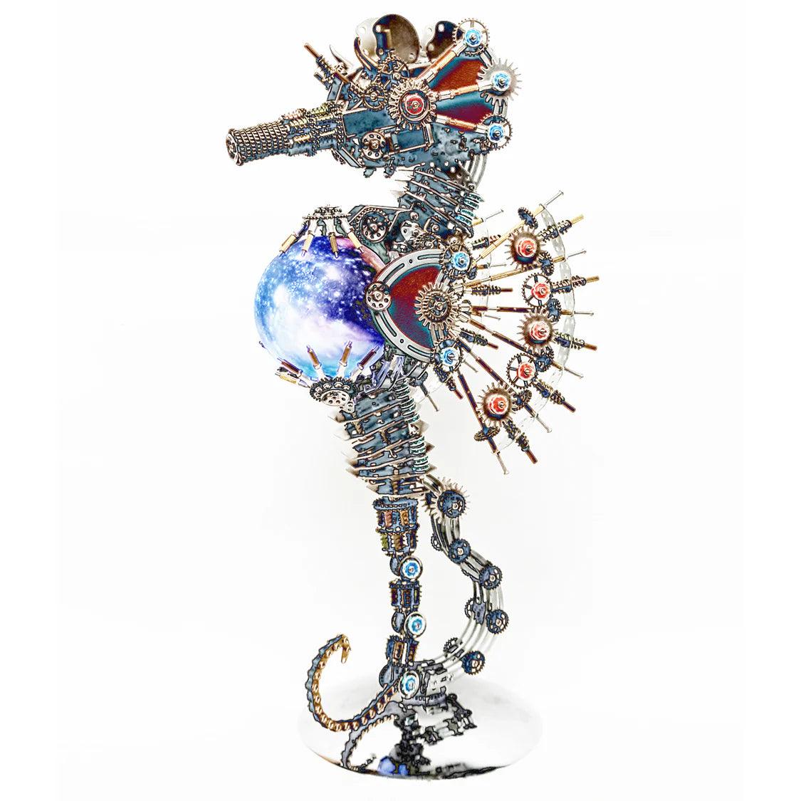 Desktrim™ | DIY 3D Metal Steampunk Mechanical Seahorse Puzzle with Lamp Model-2100PCS