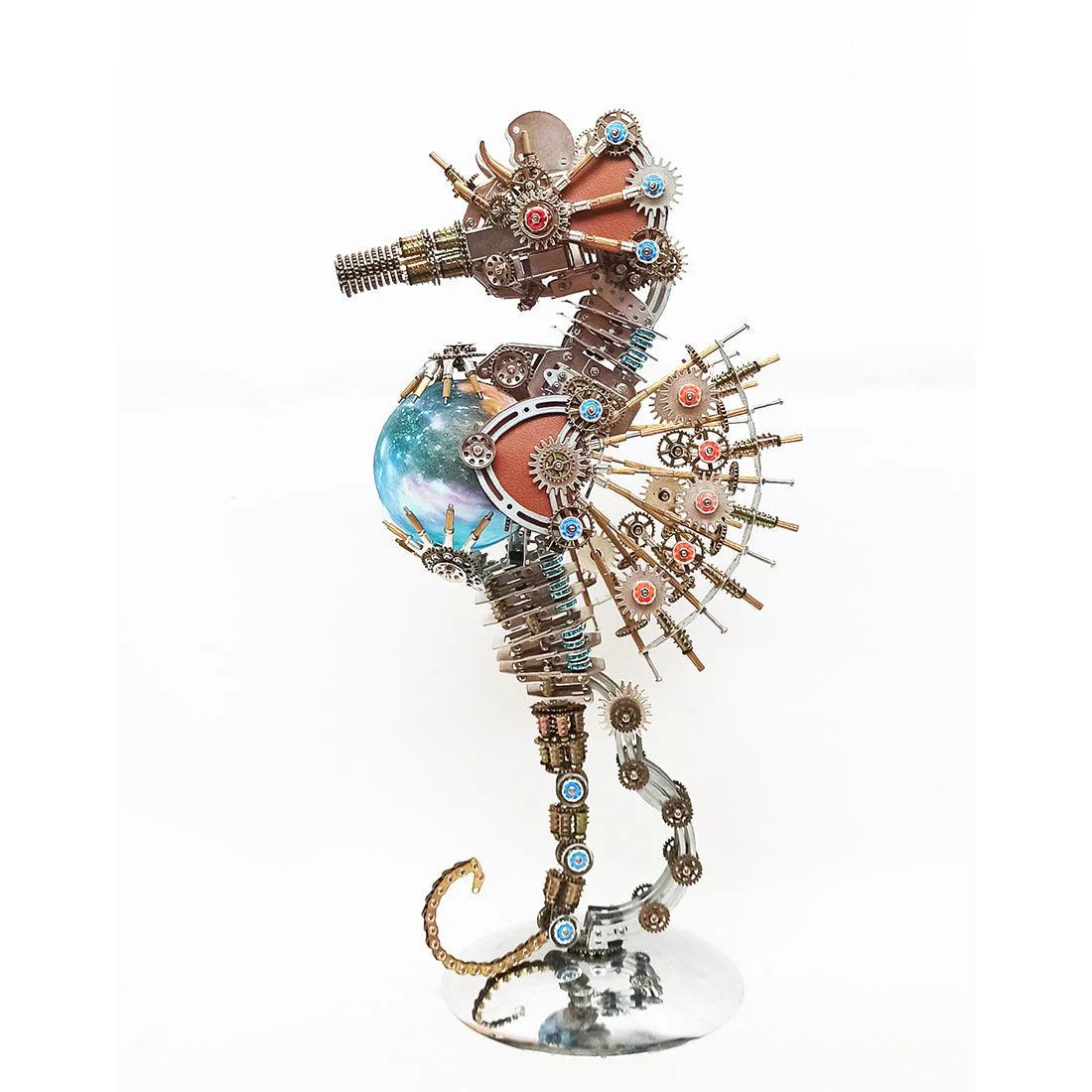 Desktrim™ | DIY 3D Metal Steampunk Mechanical Seahorse Puzzle with Lamp Model-2100PCS