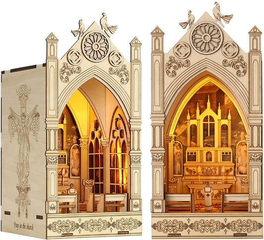 Desktrim™ | Diy Book Nook Shelf - Pray in The Church