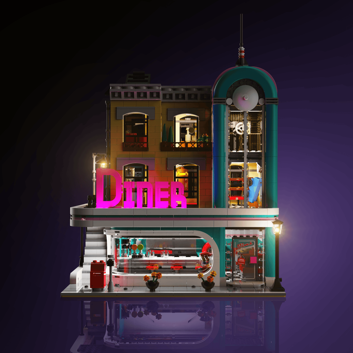 Desktrim™ | Light Kit for LEGO® Downtown Diner