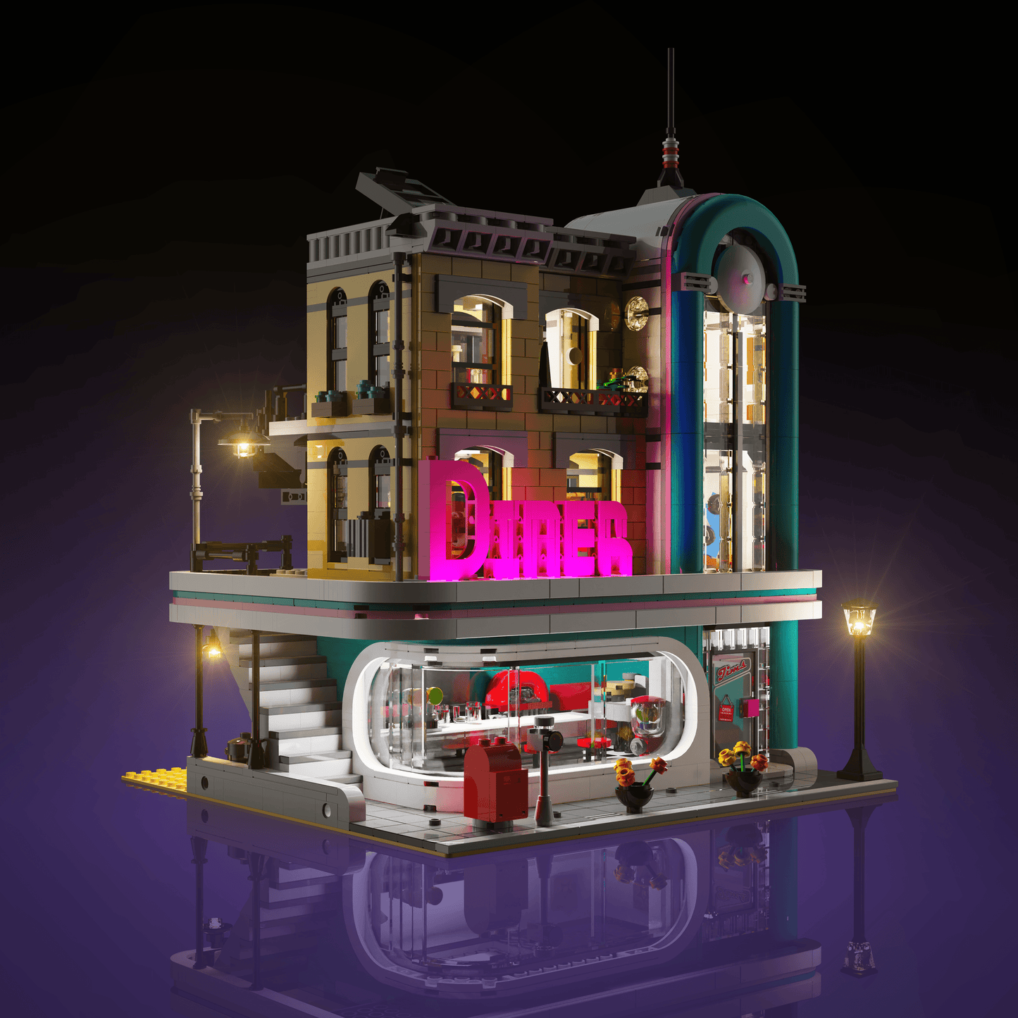 Desktrim™ | Light Kit for LEGO® Downtown Diner