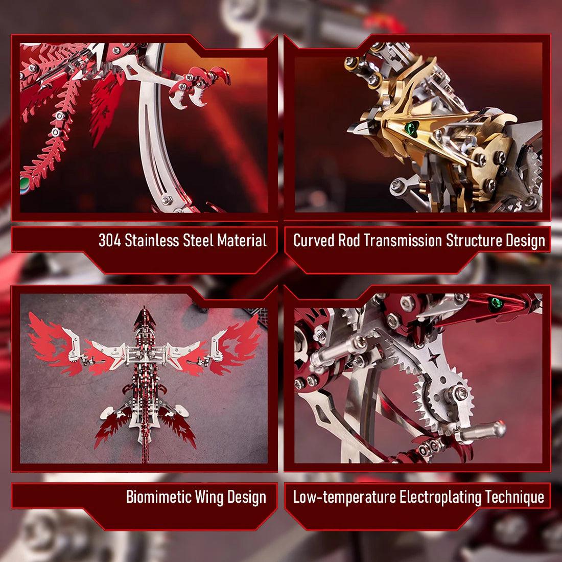 Desktrim™ | Phoenix Rising 3D Mechanical Stainless Steel Bionic Assembly Kit