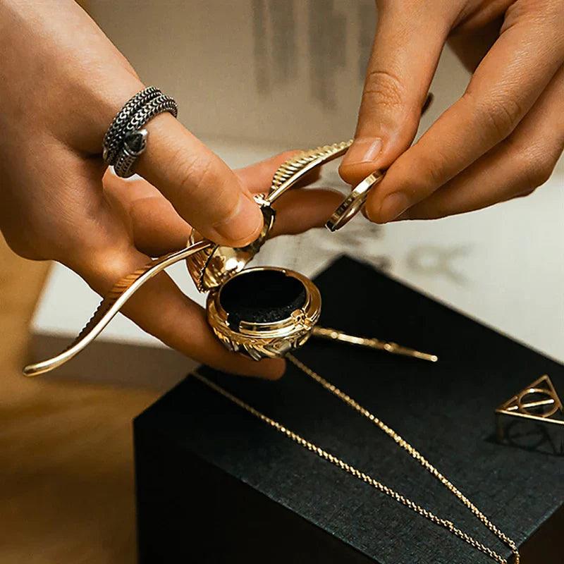 Desktrim™ | Magical Harry Potter Golden Snitch Ring Box