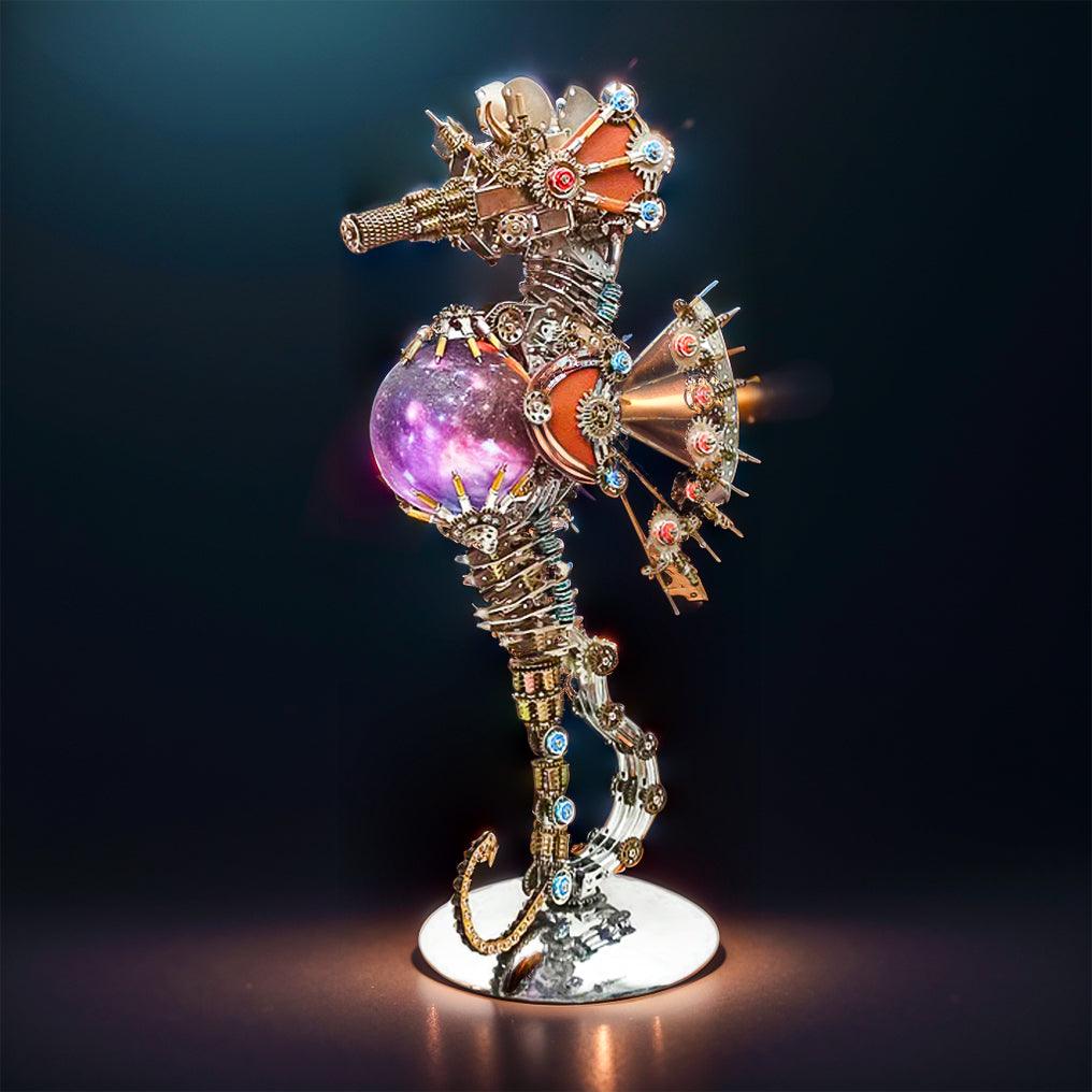 Desktrim™ | DIY 3D Metal Steampunk Mechanical Seahorse Puzzle with Lamp Model-2100PCS