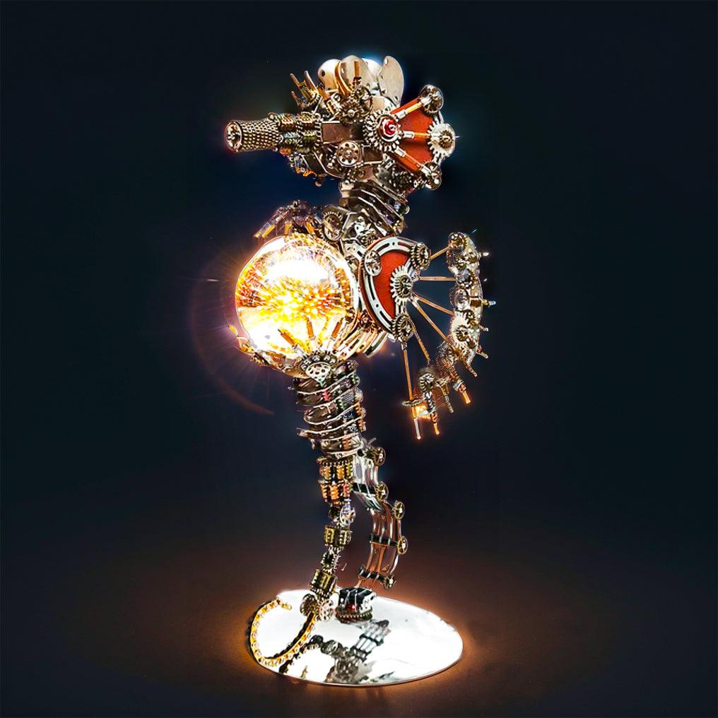 Desktrim™ | DIY 3D Metal Steampunk Mechanical Seahorse Puzzle with Lamp Model-2100PCS