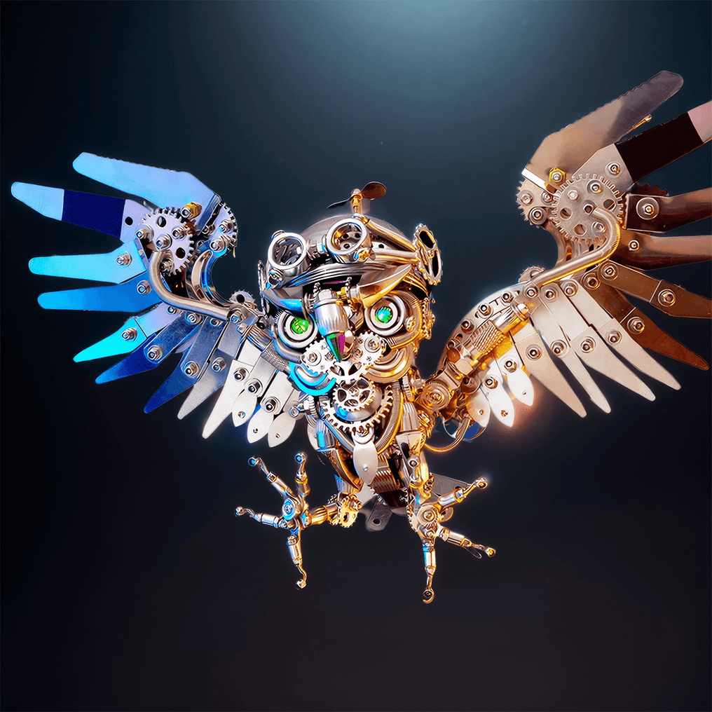 Desktrim | 3D Nocturnal Owl DIY Steampunk Metal Assembly Animal Model