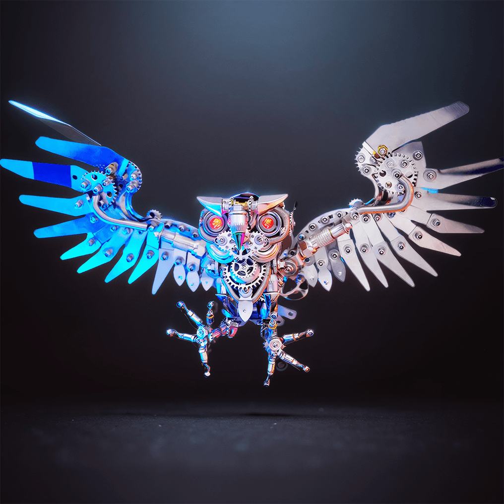 Desktrim | 3D Nocturnal Owl DIY Steampunk Metal Assembly Animal Model