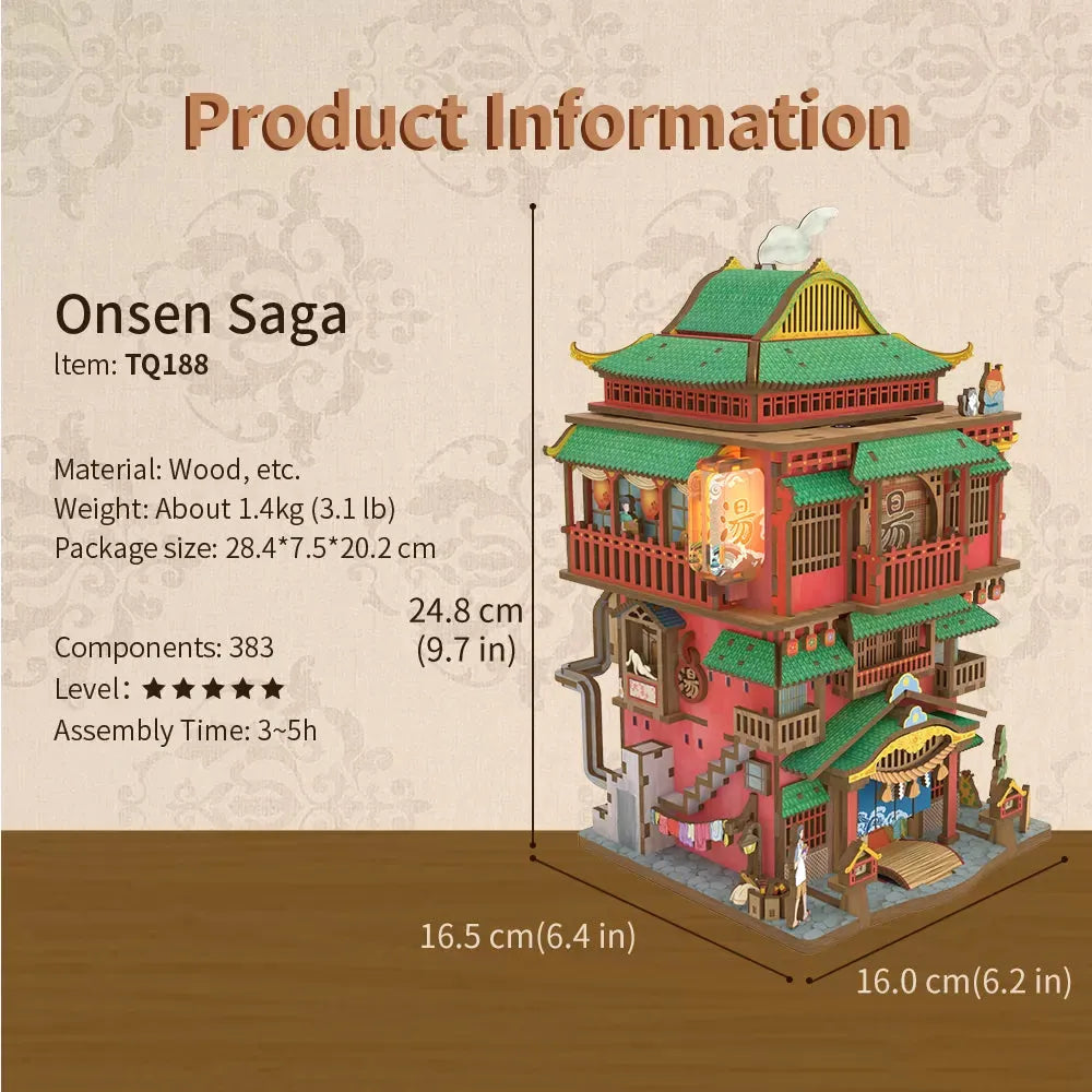 Desktrim™ | 3D Wooden Puzzle Onsen Saga Miniature kit