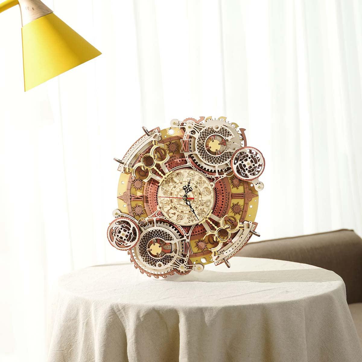 Desktrim™ | Enchanted Zodiac Wall Clock Time Keeper -  3D Wooden Model kit