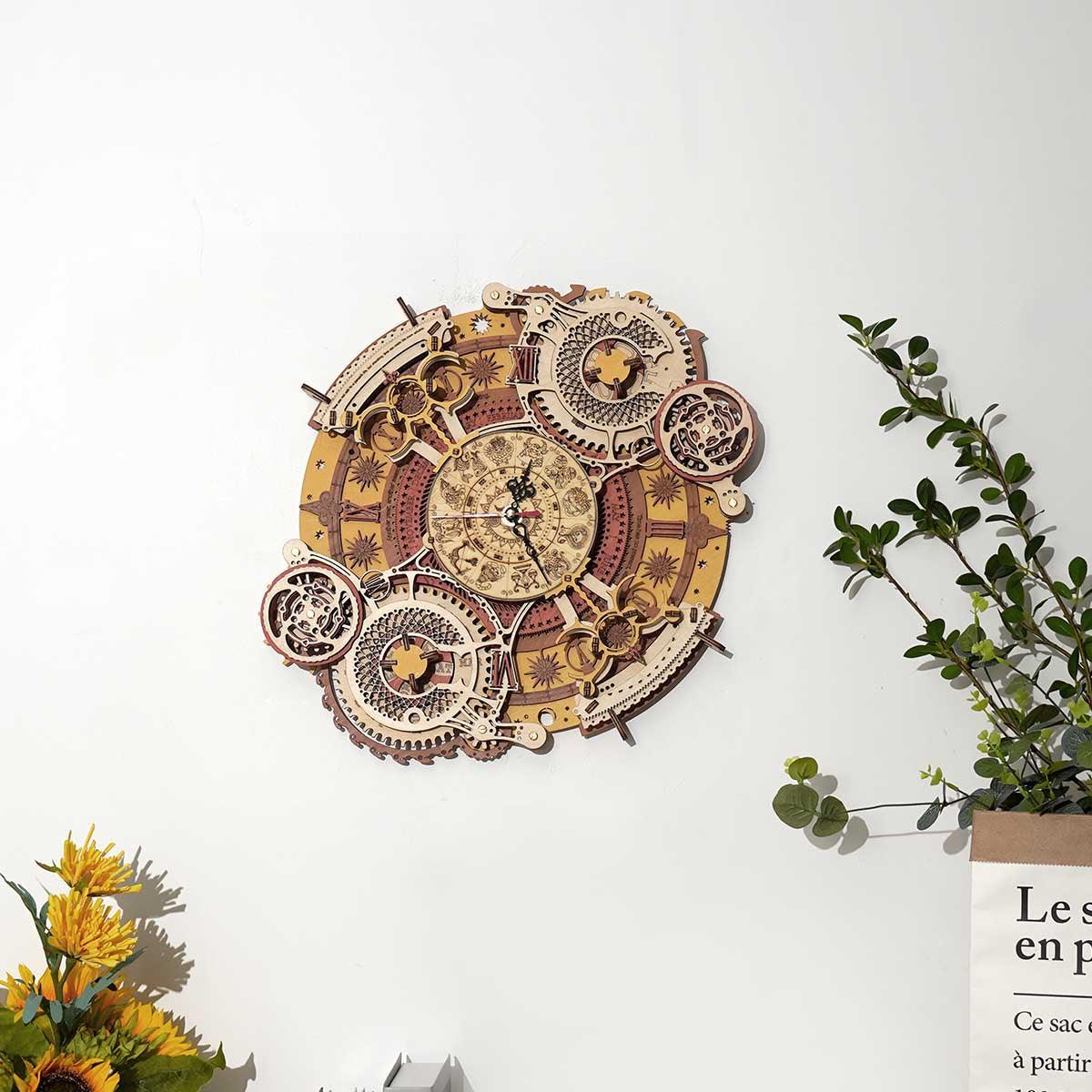 Desktrim™ | Enchanted Zodiac Wall Clock Time Keeper -  3D Wooden Model kit