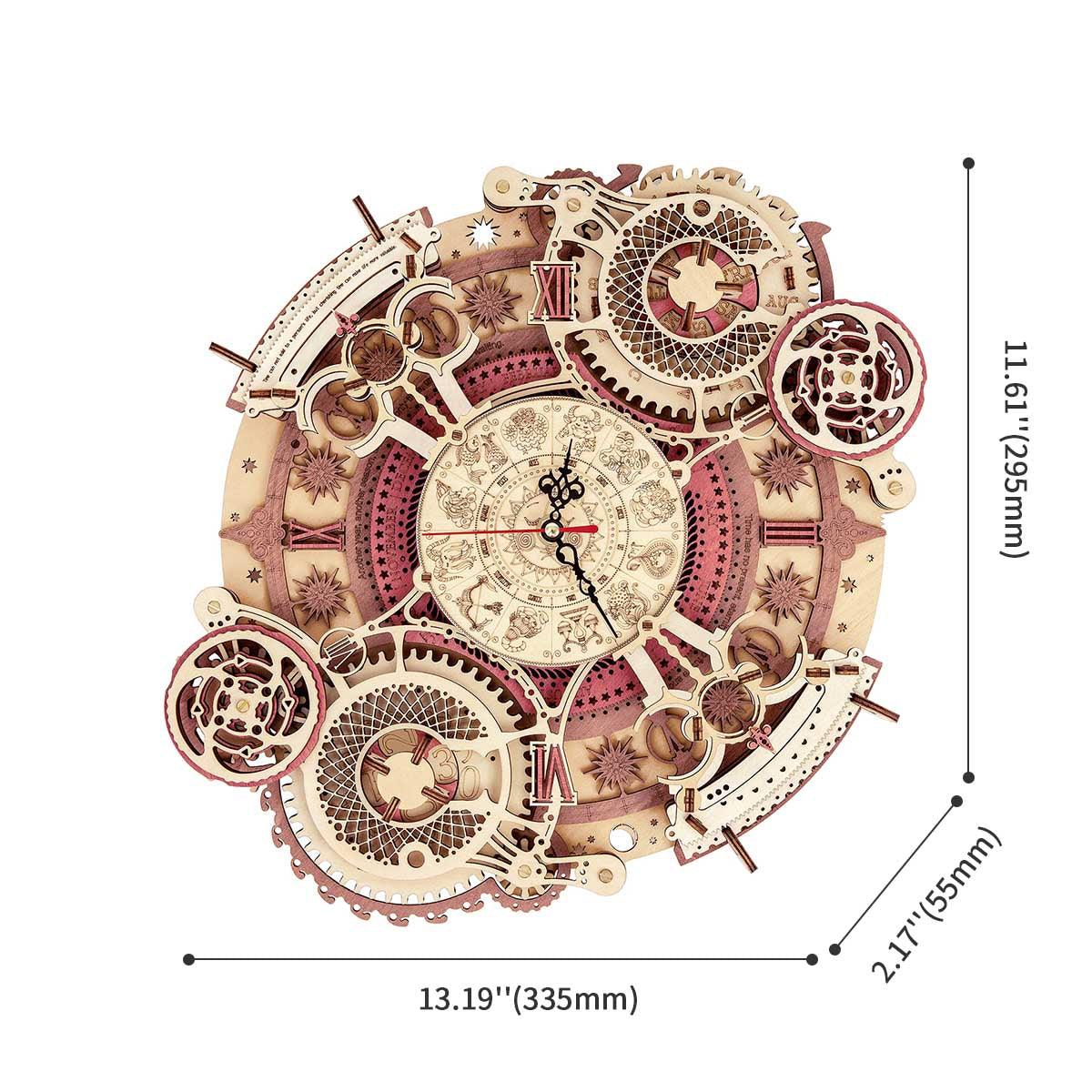 Desktrim™ | Enchanted Zodiac Wall Clock Time Keeper -  3D Wooden Model kit