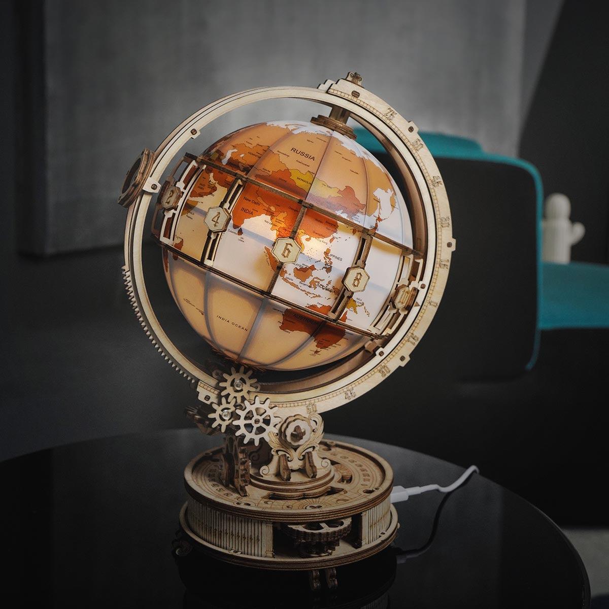 Desktrim™ | Illuminated Globe 3D Wooden Puzzle