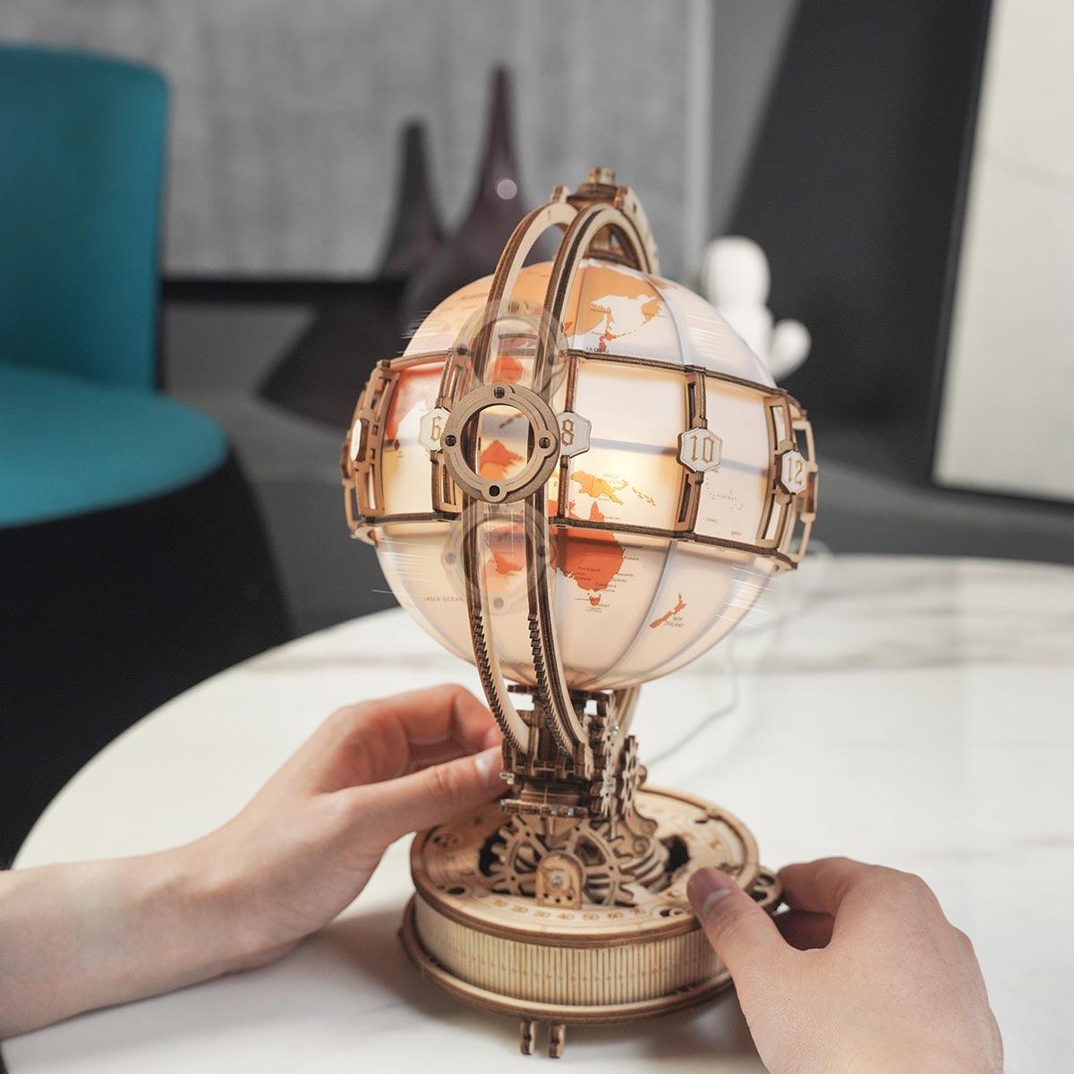 Desktrim™ | Illuminated Globe 3D Wooden Puzzle